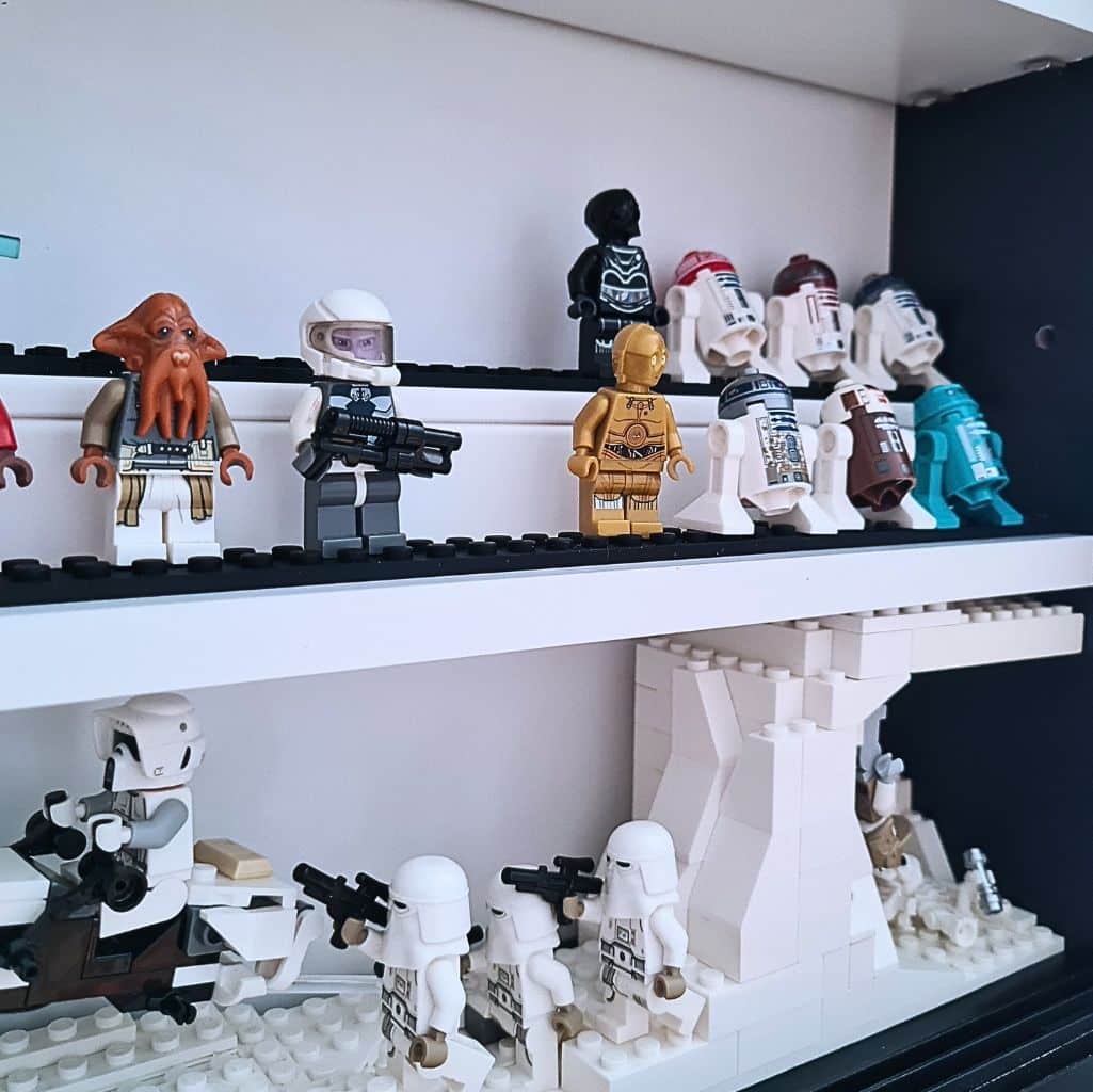 Lego Minigifuren Vitrine - der Innenausbau